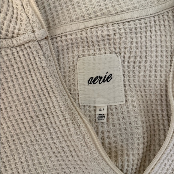 aerie Tops - Aerie Off-White Waffle Knit Pullover
